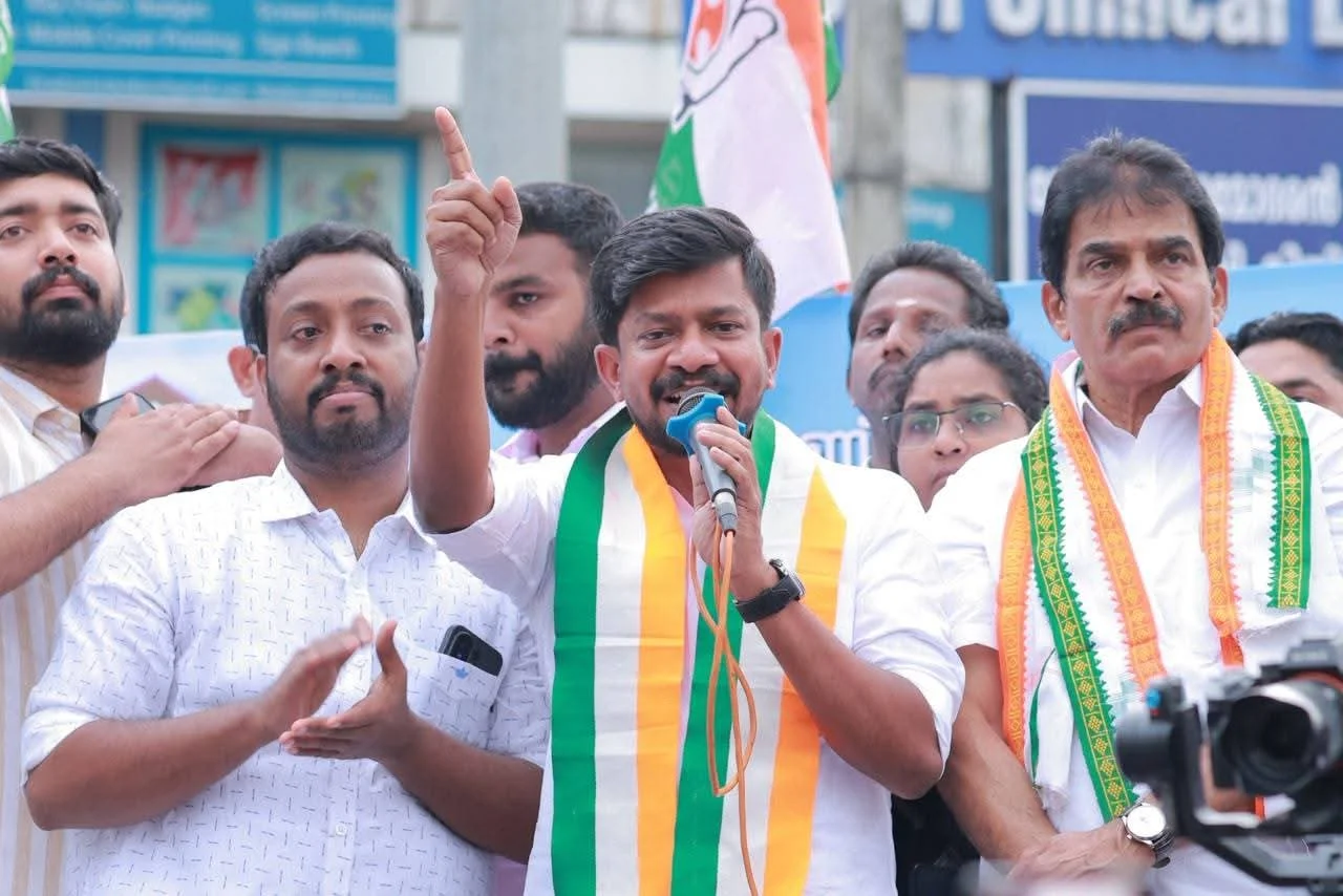 Indian Youth Congress leaders addressing a gathering
